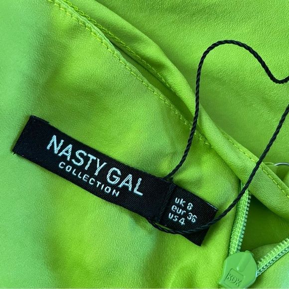 Nasty Gal Cowl Time Asymmetrical Satin Mini Dress - Picture 14 of 15